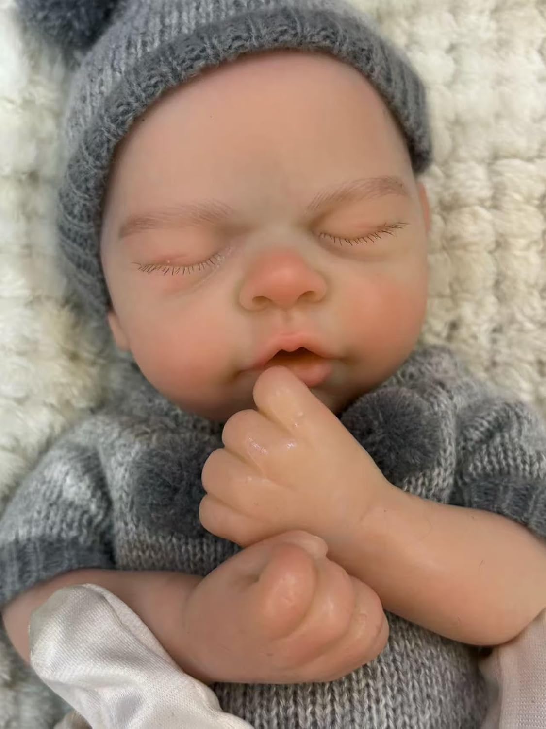 13 Inch Can Open Mouth Full Body Soft Solid Silicone Baby Doll Girl Baby, Look Like Real Life Newborn Babies