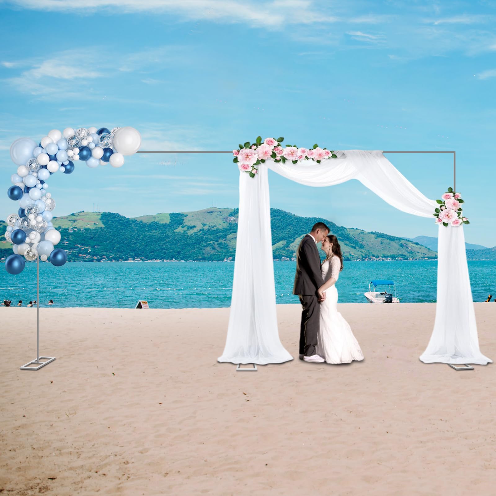 Hochzeit Bogen, 3m x 6m Hochzeitsbogen, Rechteckig Hochzeitshalterung, Verstellbares Wedding Backdrop Stage Stand für Hochzeiten, Geburtstagsfeiern, Weihnachtsfeiern