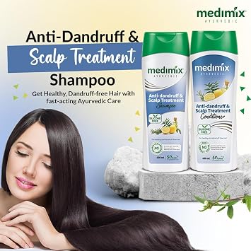 Medimix Enriched Ayurvedic Anti-Dandruff & Scalp Treatment Shampoo for Healthy and Dandruff-Free Hair (400 ml / 13.53 fl oz)