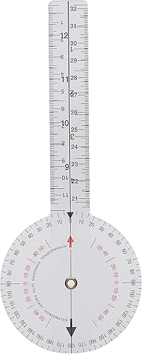 Miniatura 6 de Rehabilitation Advantage Goniómetro plástico de 12" ISOM de 360 grados, transparente