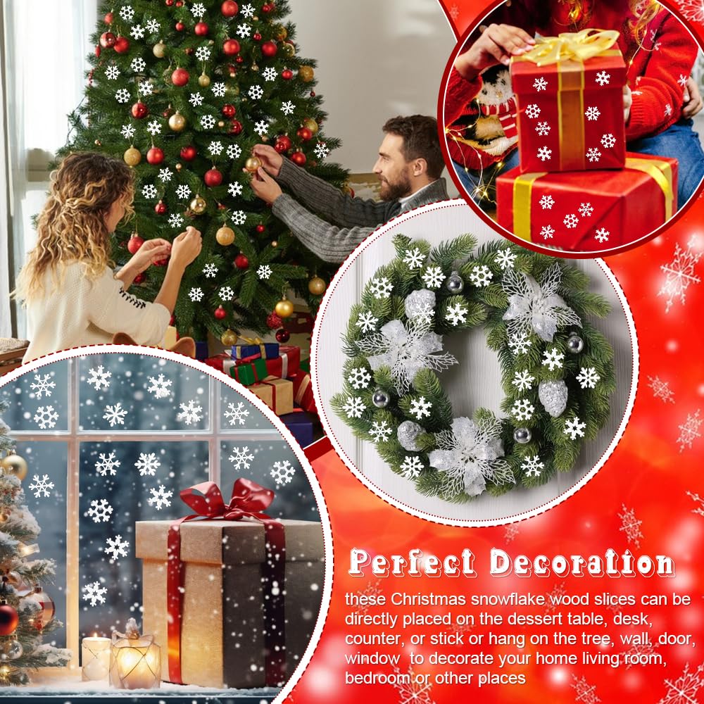 200 Ciondoli In Legno Di Natale, Forme Classiche Assortite Con Cordino, Decorazioni Fai Da Te Per Albero E Regali