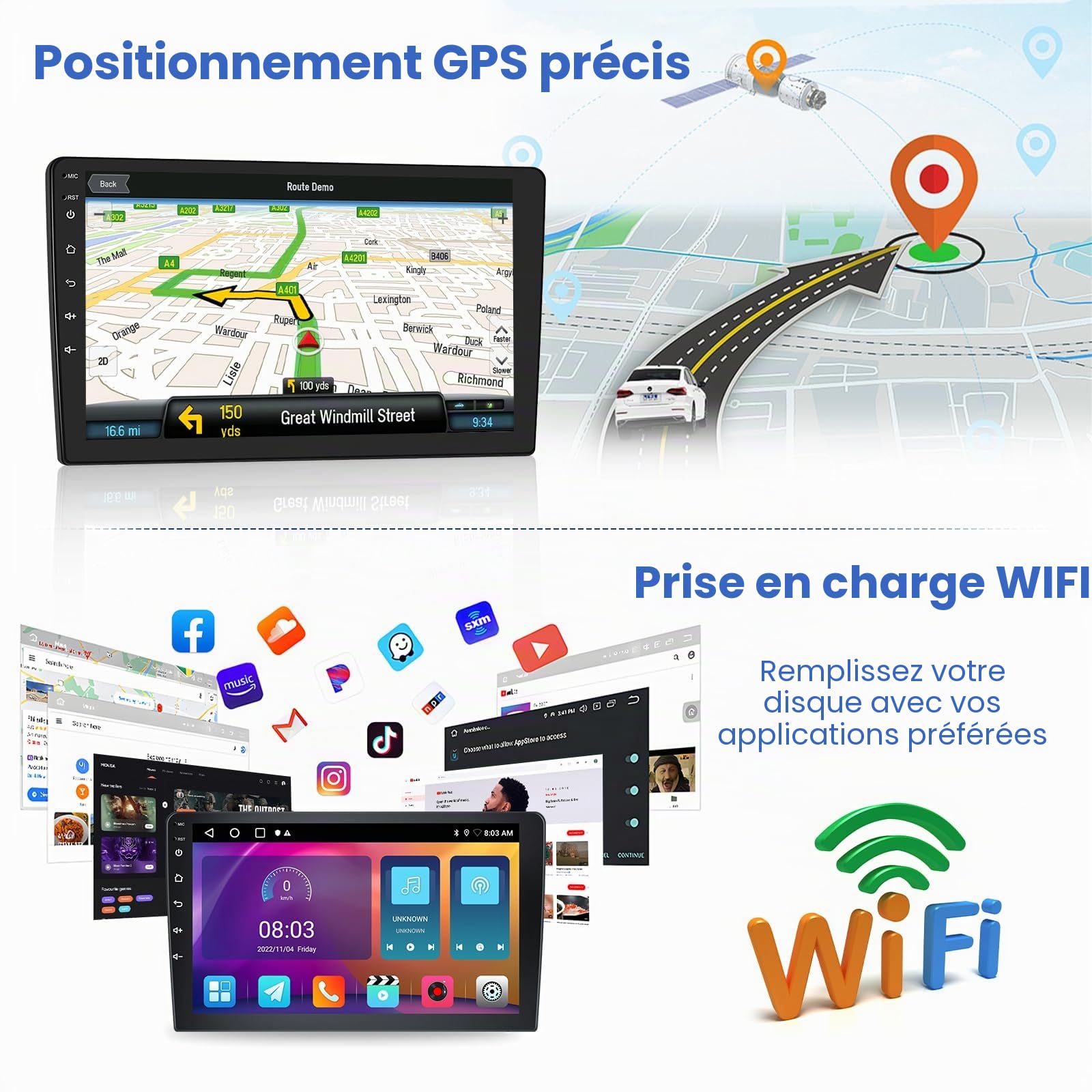 Inefala 2G+64G Autoradio Android pour Fiat Bravo 2008-2013