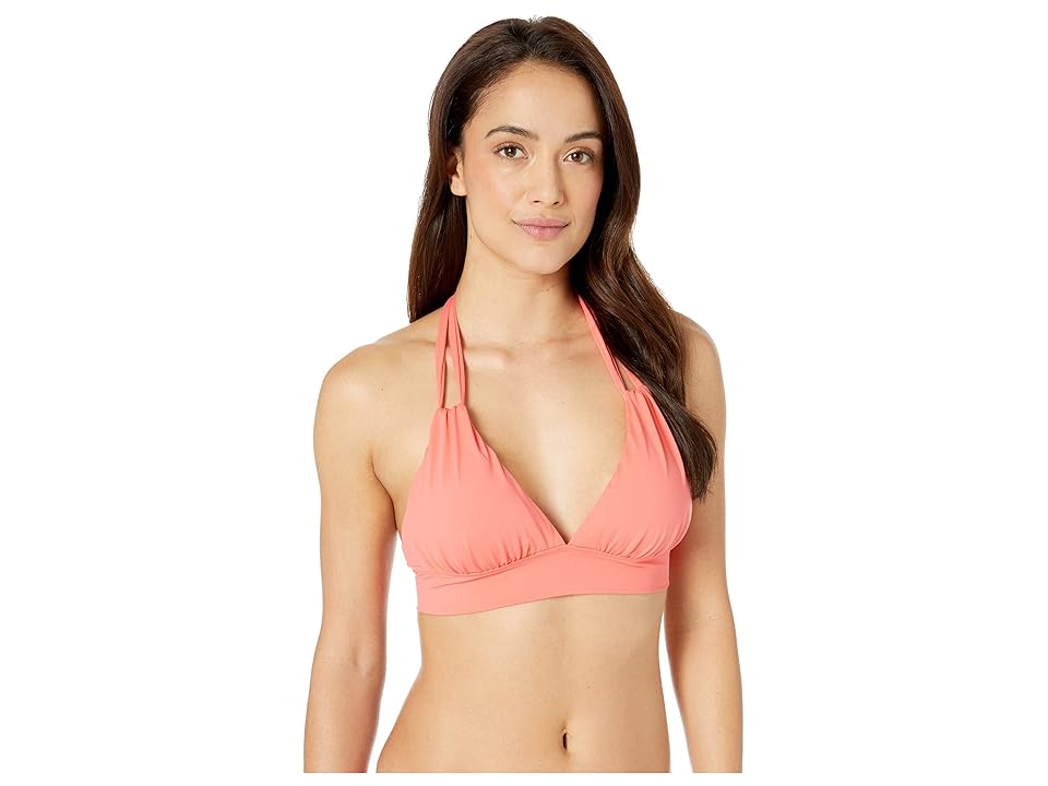 

Tommy Bahama Pearl Loop Strap Banded Halter Top (Paradise Coral) Women's Swimwear, Red