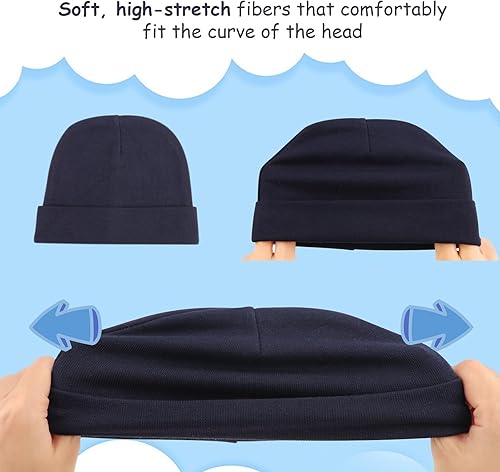 Miniatura 7 de BQUBO Baby Hats and Mittens Infant Cotton Beanie Gloves No Scratch Set Newborn Hospital Hat for Boys Girls