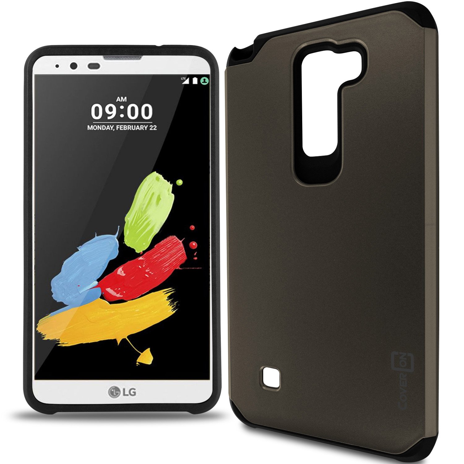 CoverON Compatible for LG Stylo 2 V case, LG G Stylo 2 case, LG Stylus 2 Case, [Slim Guard Series] Slim Dual Layer Armor Hard Cover Thin TPU Phone Case - Bronze