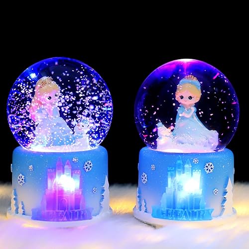 Miniatura 4 de Globo de nieve para niñas, caja de música de 3.150 in con luces LED y nevadas automáticas, regalos para niños y mujeres, cumpleaños, Navidad, San