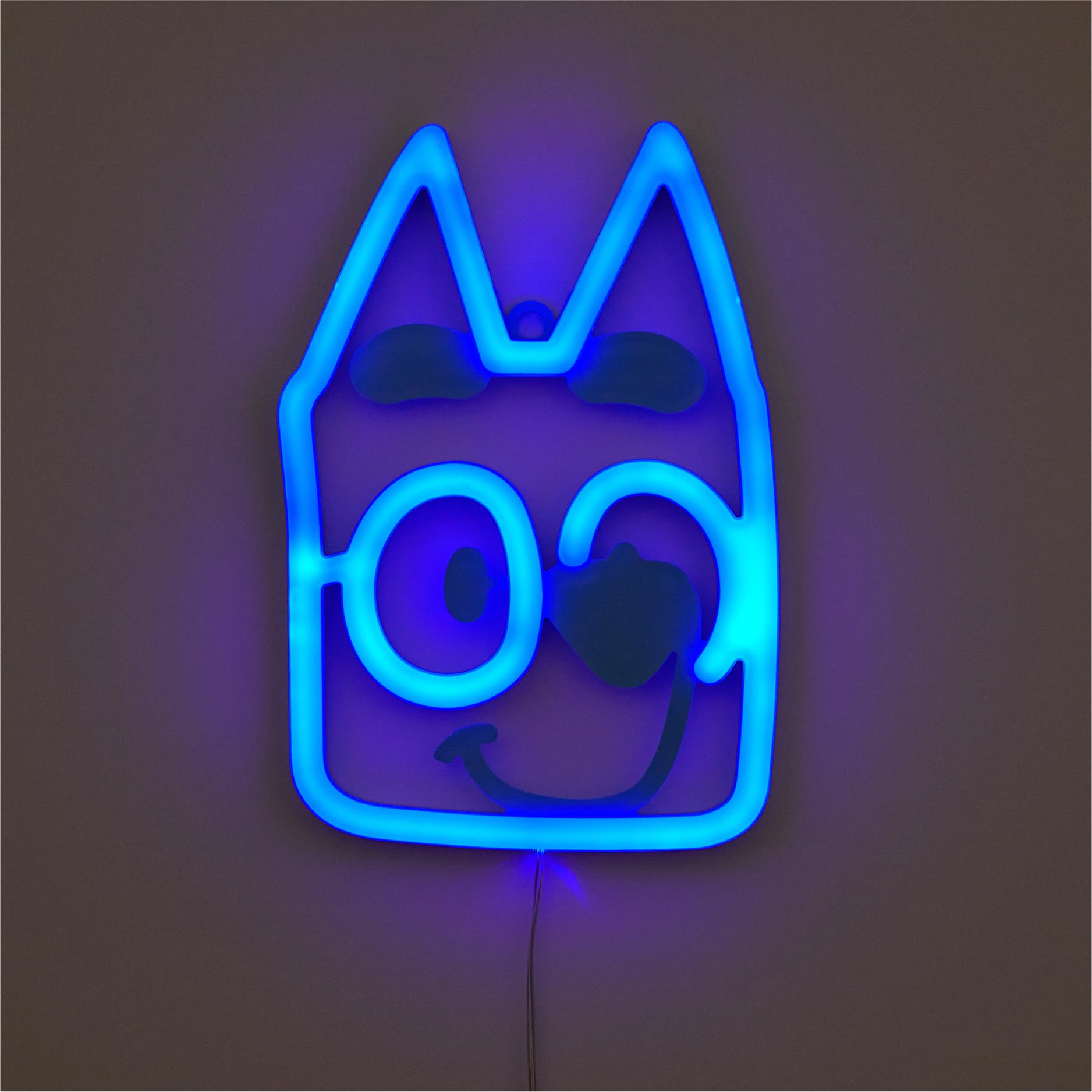 Idea Nuova Bluey Neon Figural LED Hanging Wall Art,Bedroom/Kids Room Wall Décor,5.5"x8"