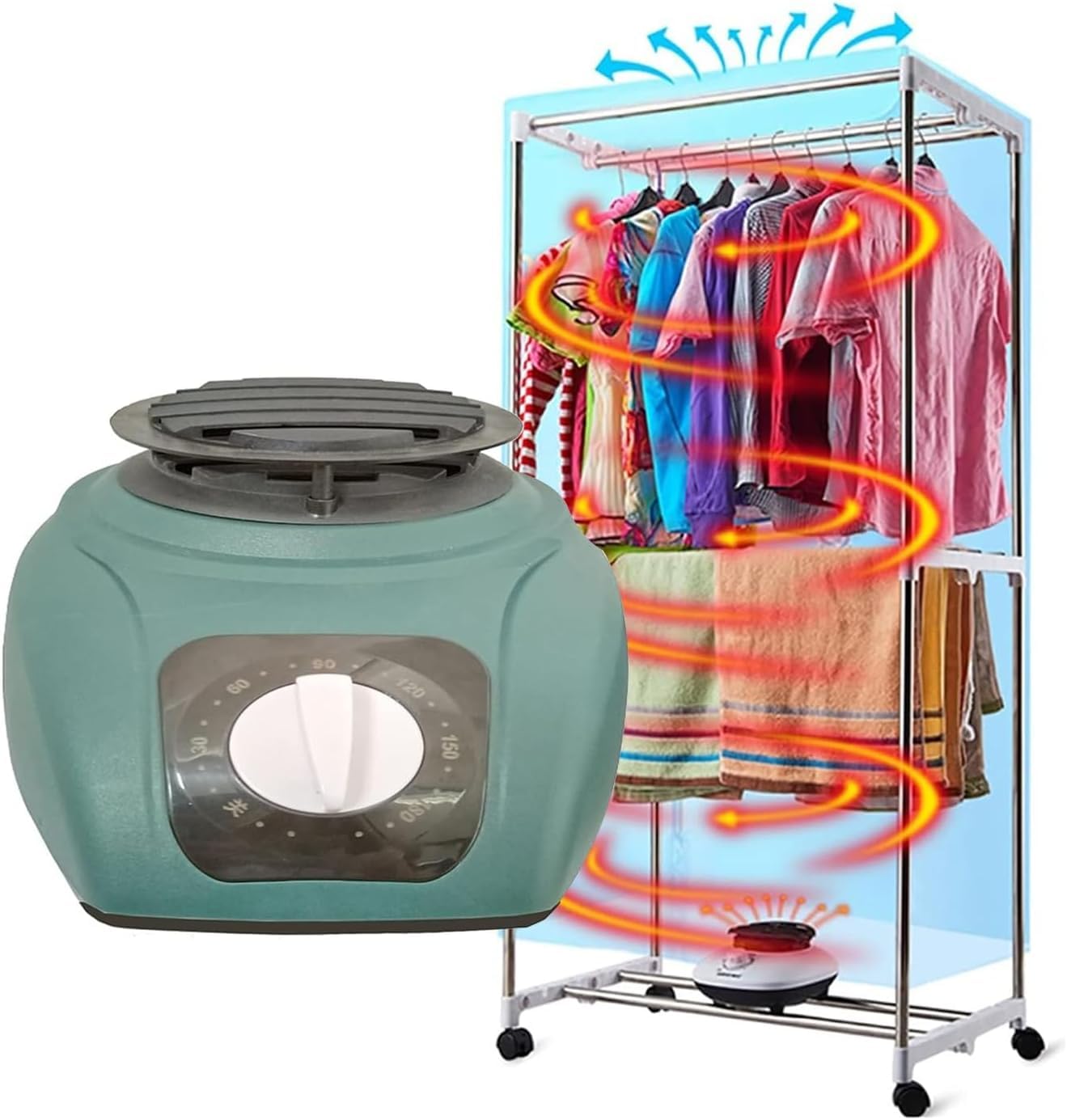 Secadora Eléctrica De 1500 W para Calefacción Interior, Secadora Portátil De Secado Rápido Súper Silenciosa para Ropa Y Zapatos, Materiales Ignífugos para Pc