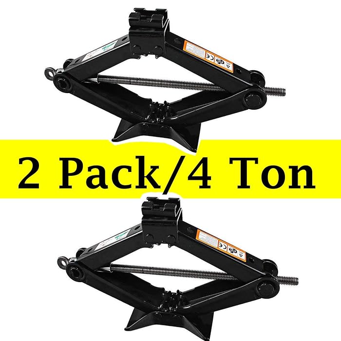 Buy 2 Ton (4400LB/2000KG), 2 Set Scissor Jack, Floor Lift Jack, Car