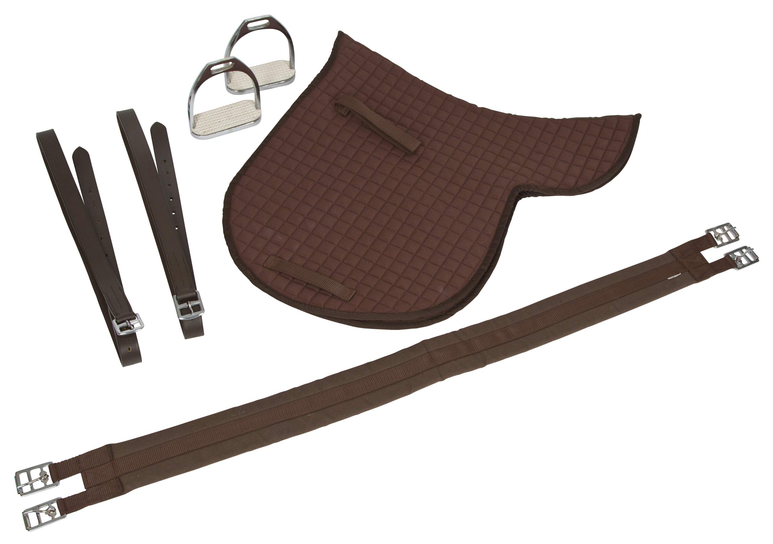 Covalliero Selle Haflinger 44,5cm largeur de selle 34,5cm longueur de sangle 125cm avec tapis de selle