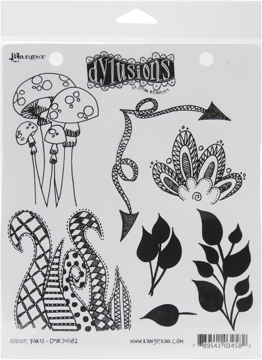 Dylusions DYR34582 Stamps Rubber Doodle Parts Cling Stamps