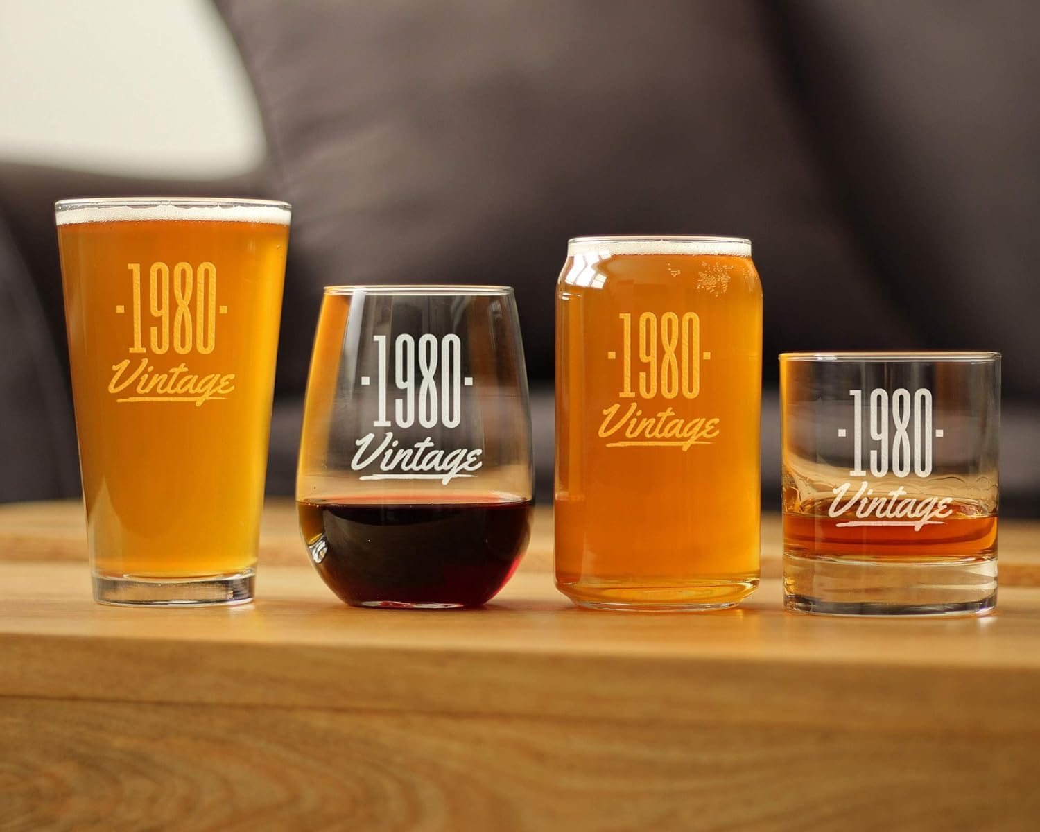 Bevvee Vintage 1980 Stemless Wine Glass - 46th Birthday Gifts for Women & Men Turning 46 - Bday Party Decor - Large 17 oz - Image 5