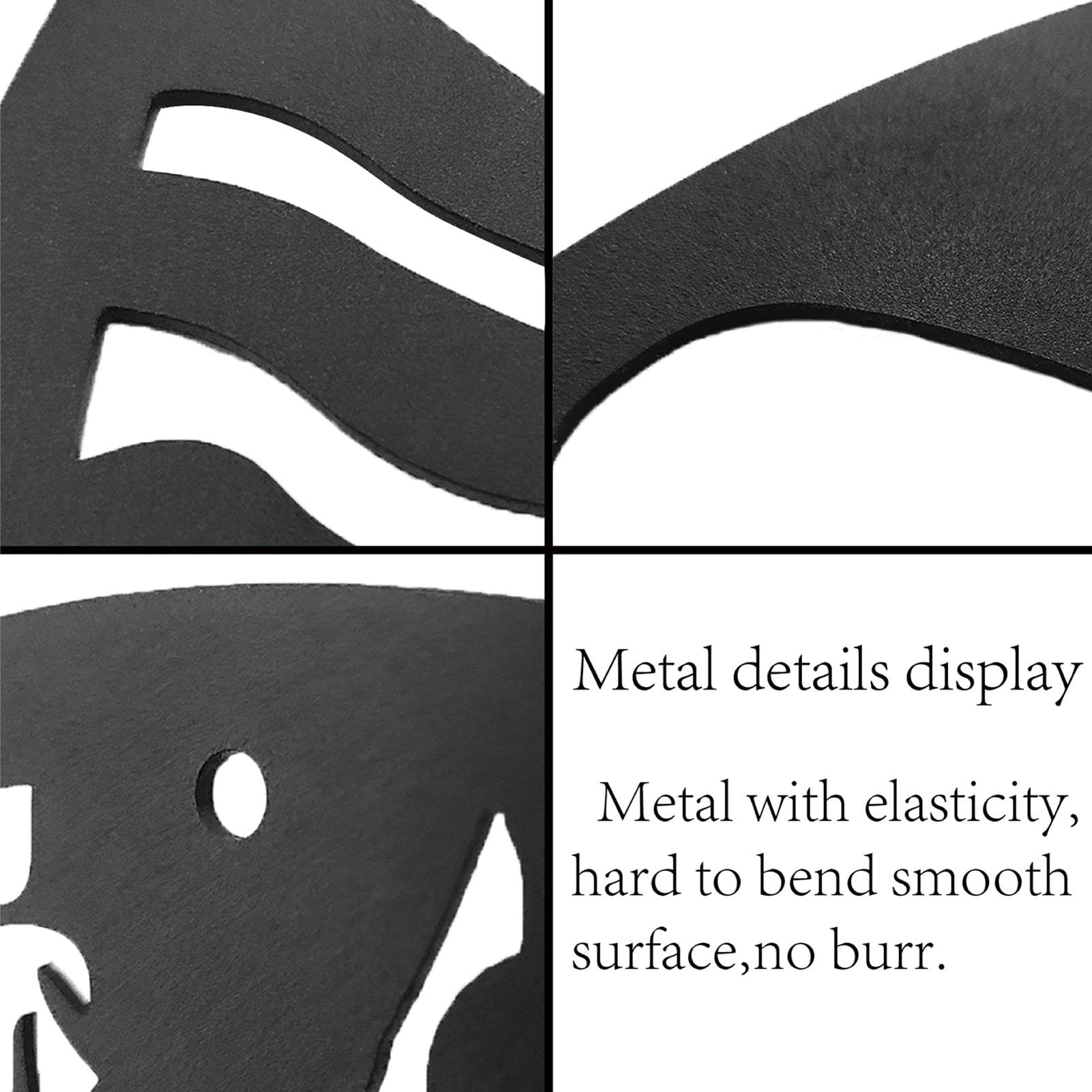 CREATCABIN Strumenti Decorazione Da Parete In Metallo Arte Da Parete In Ferro Nero Nota Musicale Scultura Vuota Decorazione Da Appendere Targa Da Parete Rustica Decorazione per Interni Esterni 23x30cm