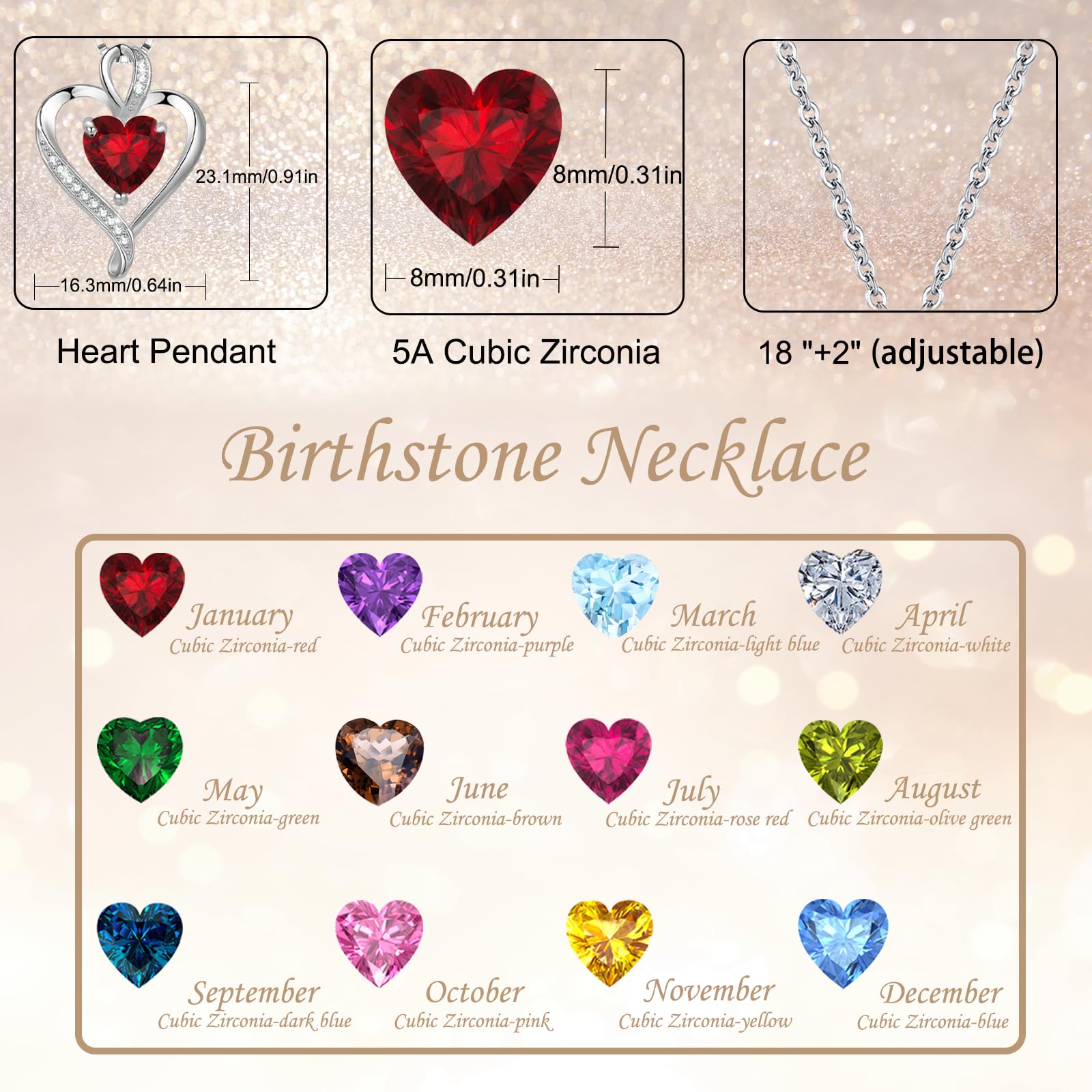 LAVUMO Collares Mujer Amor Colgante Corazón Regalos Originales para Mujer | Auténtica Plata de Ley 925/Latón Collar Joyas para Esposa Novia Cumpleaños Navidad Día San Valentín Regalo
