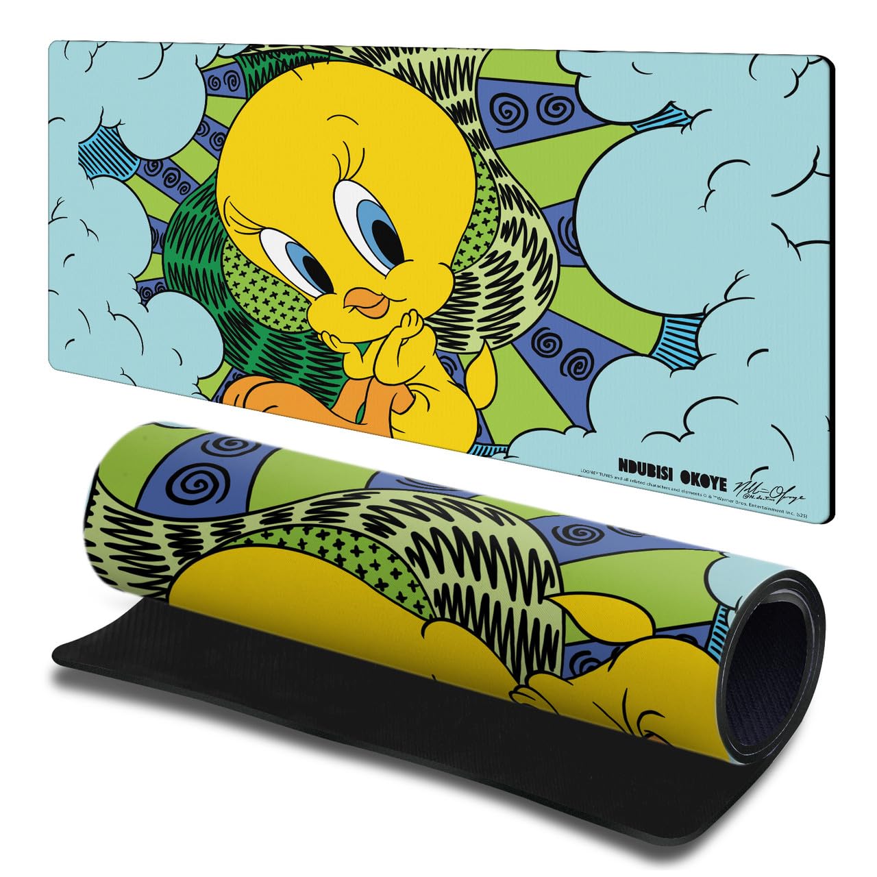 Head Case Designs Officially Licensed Looney Tunes Tweety Cartoon Character Art 23.62 x 11.81 x 0.12 inches (600 x 300 mm) - L Gaming Office Desk PC Keyboard Mouse Mat Pad