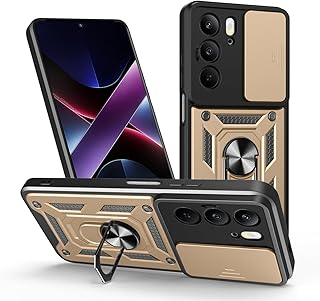 UNBLACK Case Cover Shock resistant Sliding CamShield TPU + PC Compatible with Realme C75 / Realme C75x (Gold)