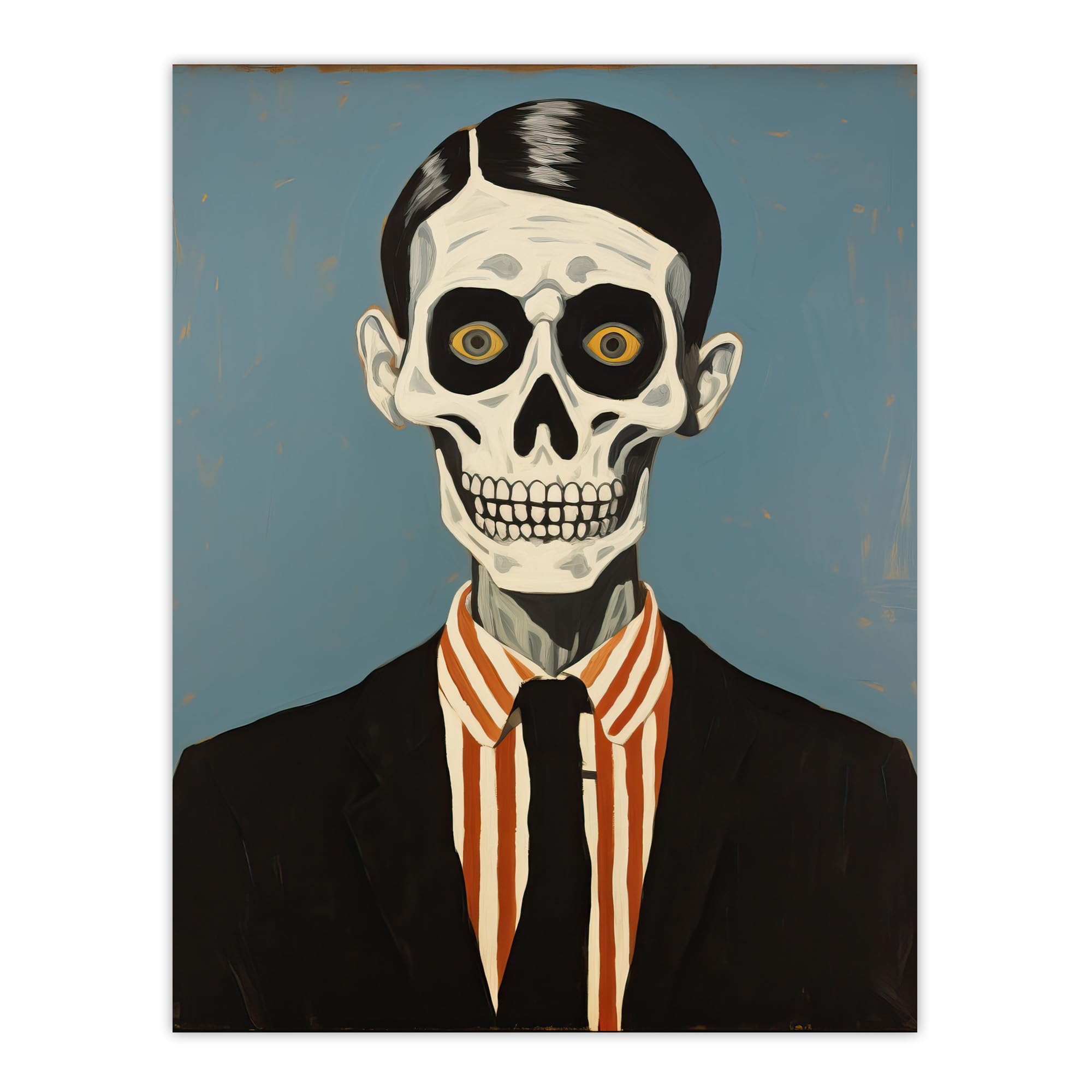 Skeleton Bones Portrait Wall Art Print - Ryan Ramirez Smart - Halloween Poster - W24 inch x H32 inch