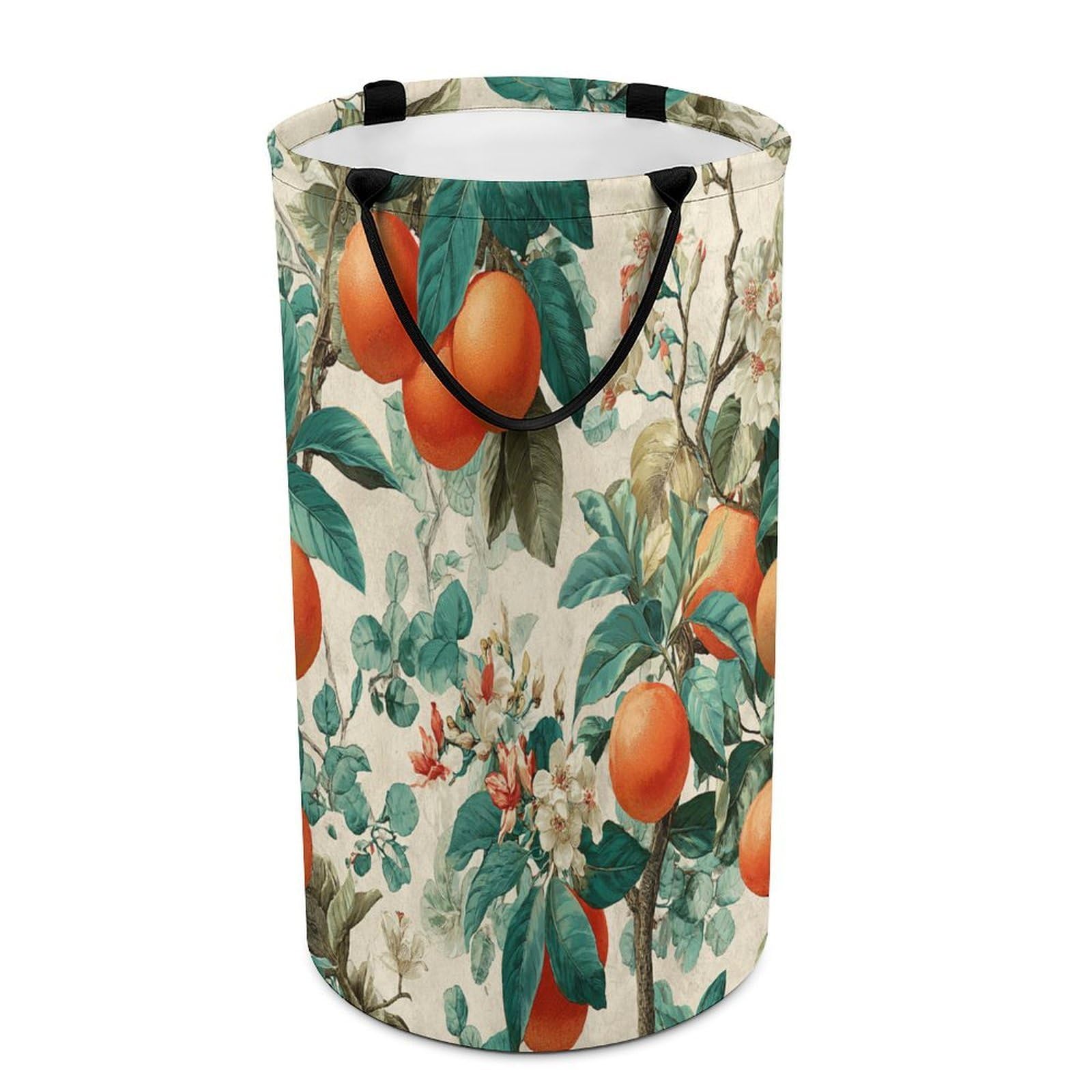 LUYYSKY Beautiful Vintage Fruit Oranges Versatile Storage Laundry Basket, Modern Art William Morris Botanical Floral Oranges Pattern Large Capacity Bathroom Hamper With Handle