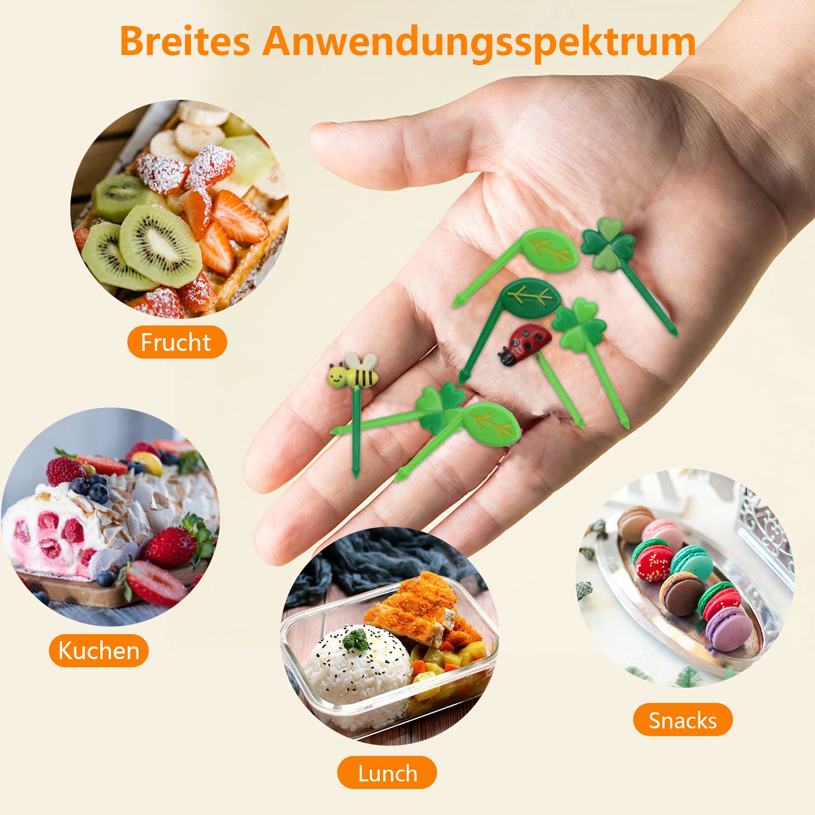 Forchette Enfant Cure-dents Fourmis JZK Lot De 24 - Pics à Fruits Fantaisie Pour Goûters Enfants, Fêtes Anniversaire Fourchette Dessert Enfant