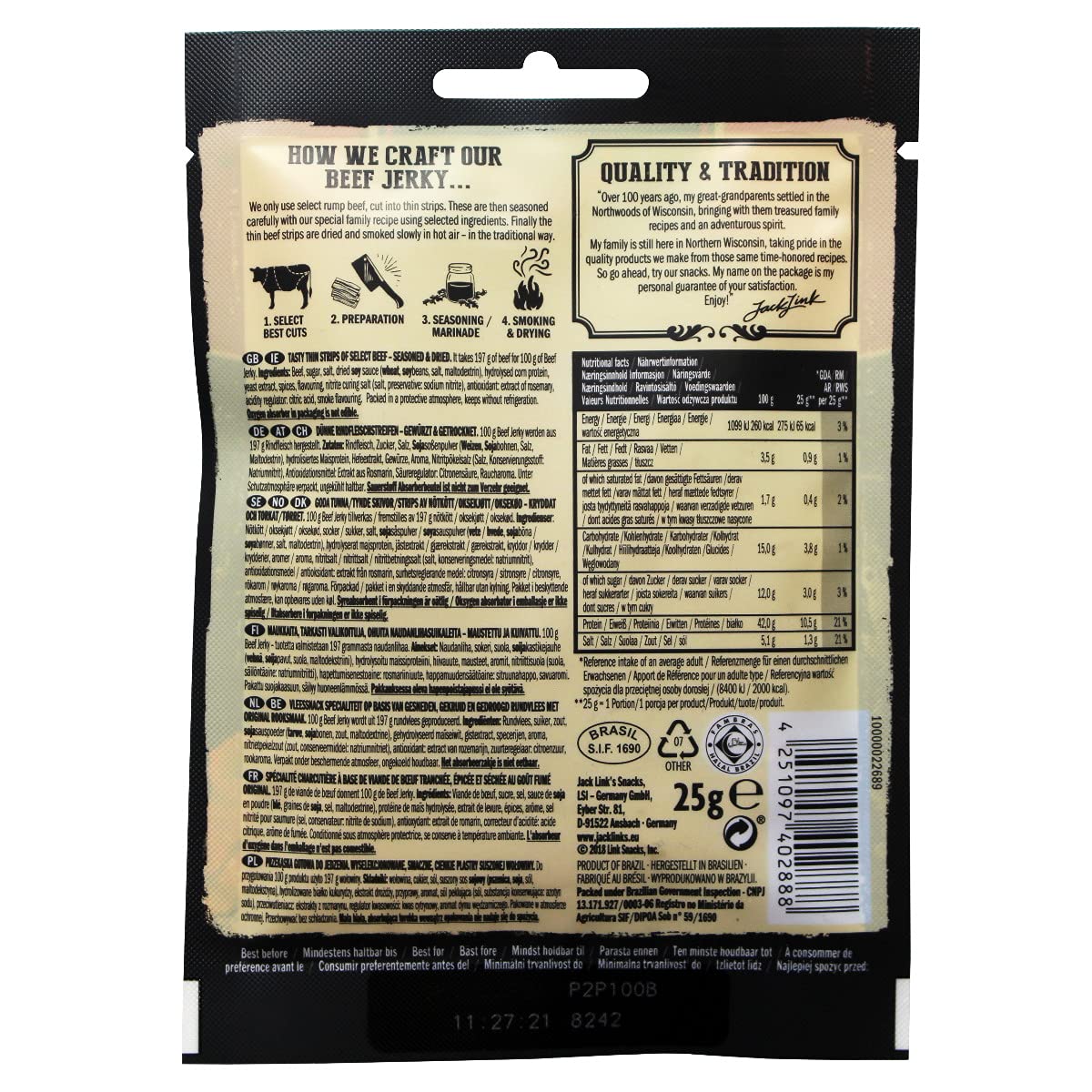 Jack Links Original Beef Jerky 25g