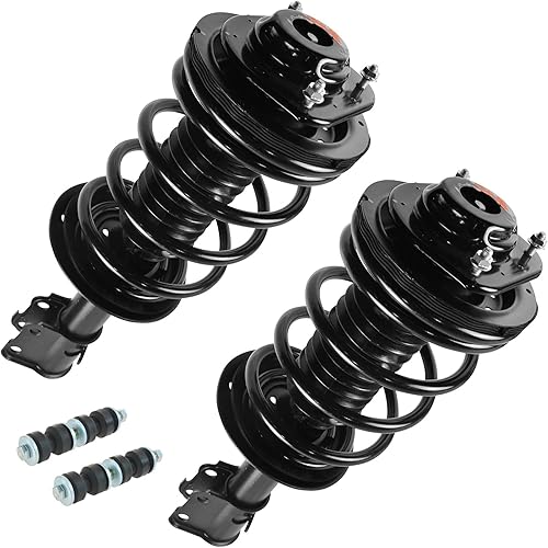Miniatura 1135 de TRQ Kit de suspensión delantera, conjunto de amortiguadores y resortes, barra estabilizadora, enlace estabilizador compatible con Chevrolet