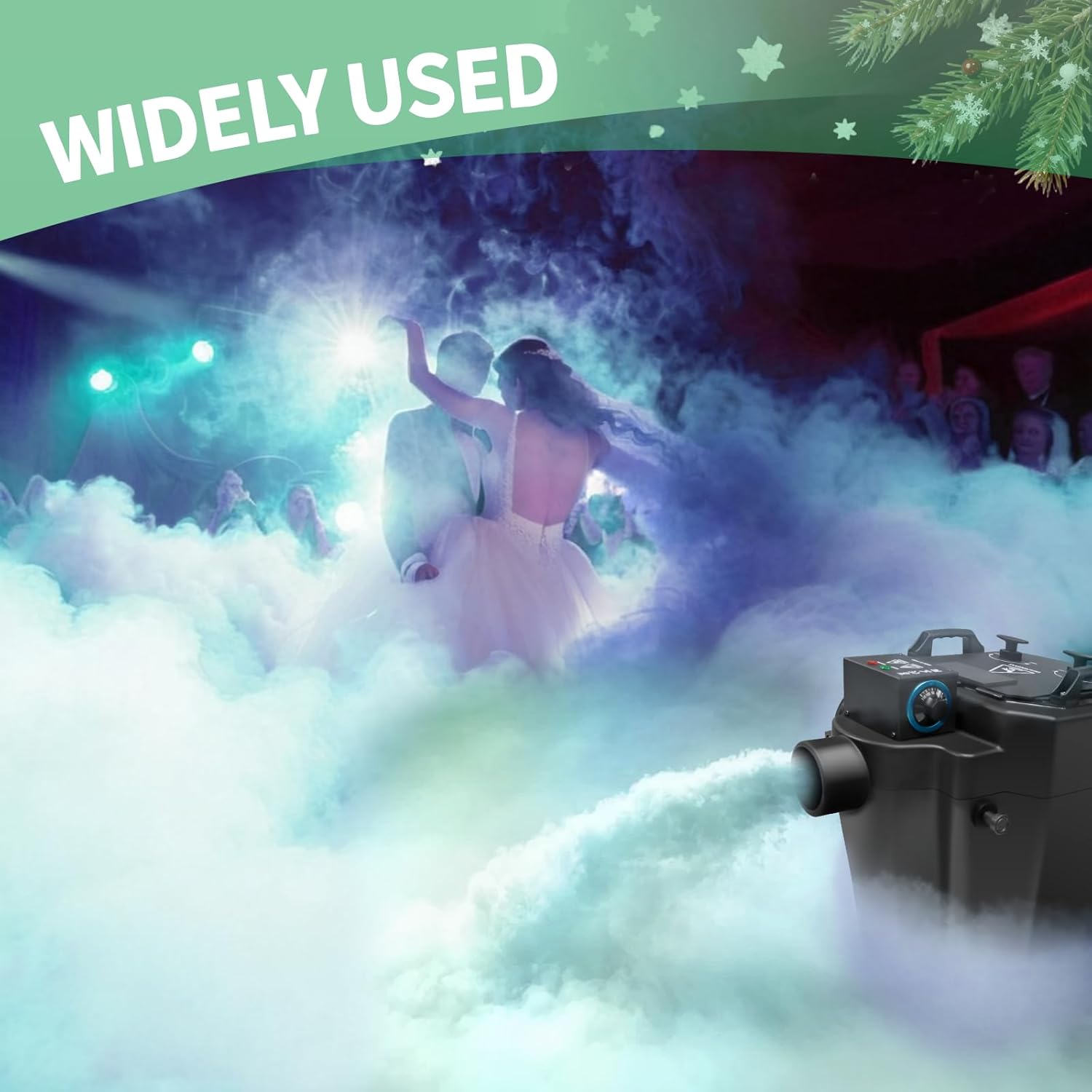 Heavy-Duty Fog Machine Outdoor 6000W, 5-Gallon Tank & 22-lb Ice Basket, Adjustable 30-110°C, Stainless Steel Housing, Perfect Low-Lying Smoke for Backyard, Club, Halloween, Outdoor Shows