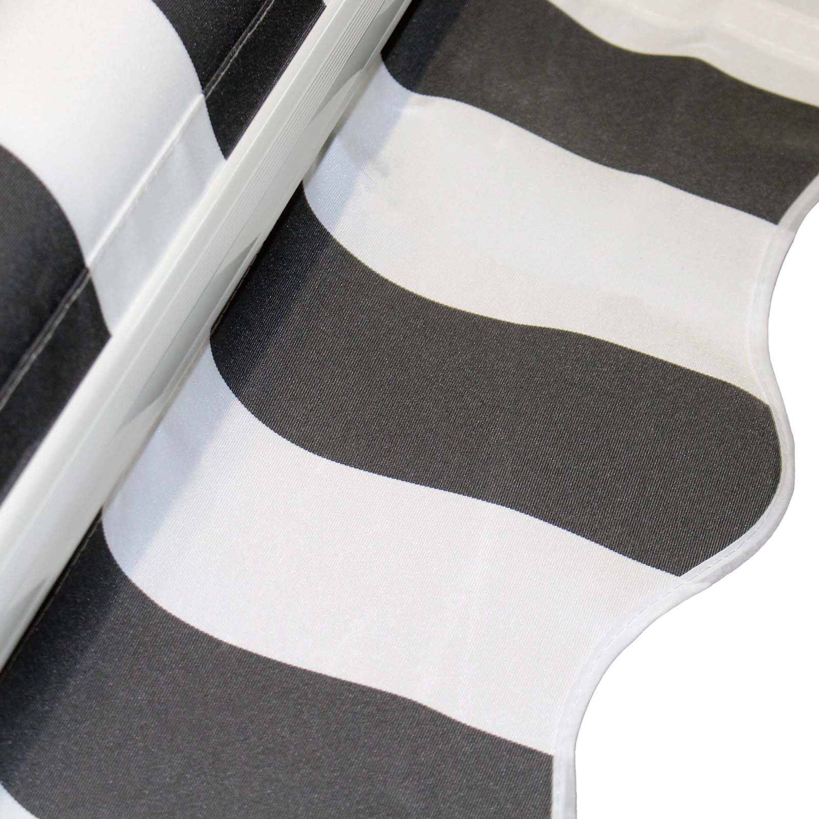 Toboli Tenda da sole con bracci a snodo e protezione UV 3x2,5m Antracite/bianco Montaggio a parete