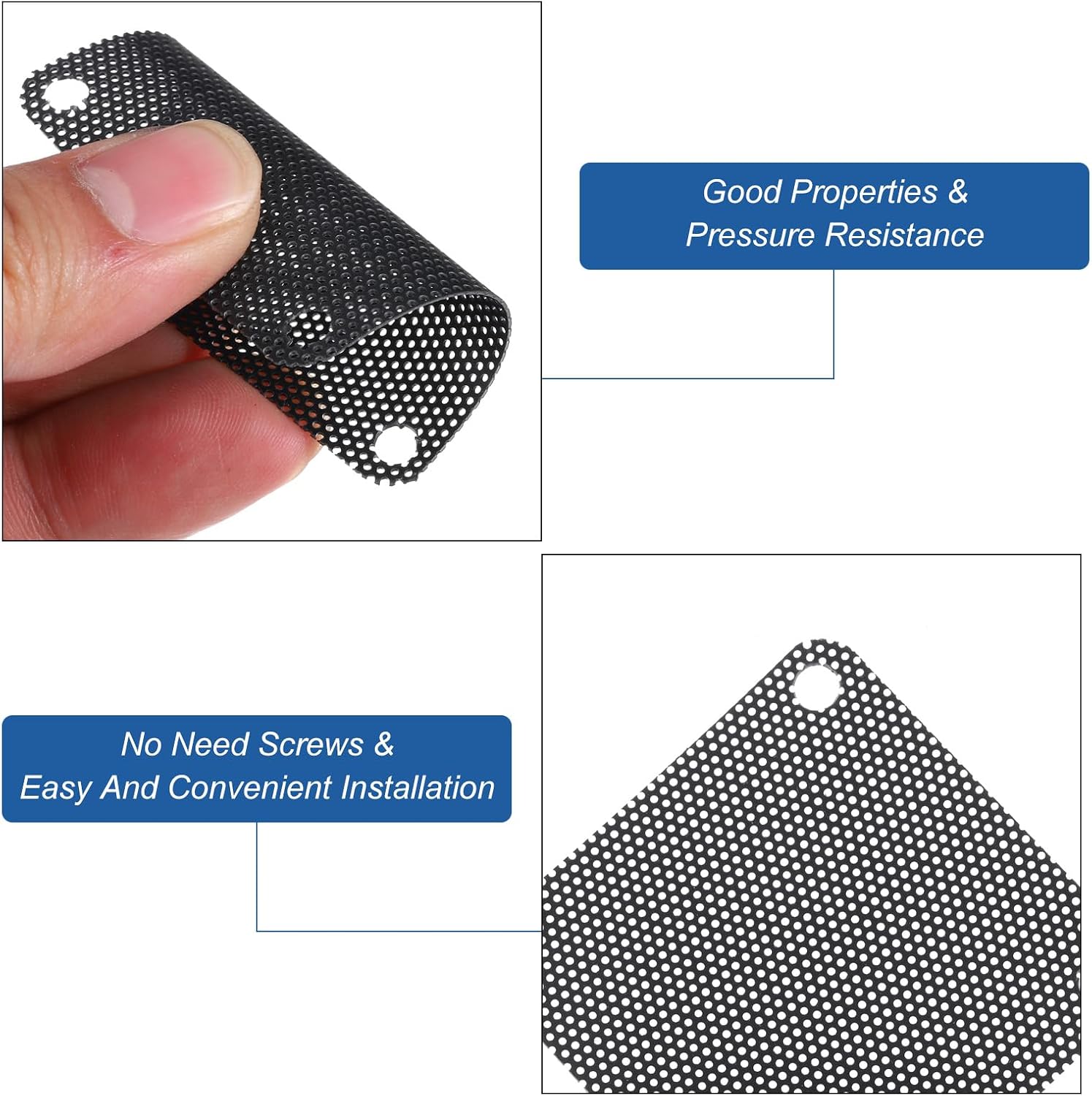 MECCANIXITY 6PCS PC Dust Filter, 50x50mm PVC Computer Case Cooler Dustproof Mesh Cover Fan Grills for Computer Chassis Speakers, Black image 4