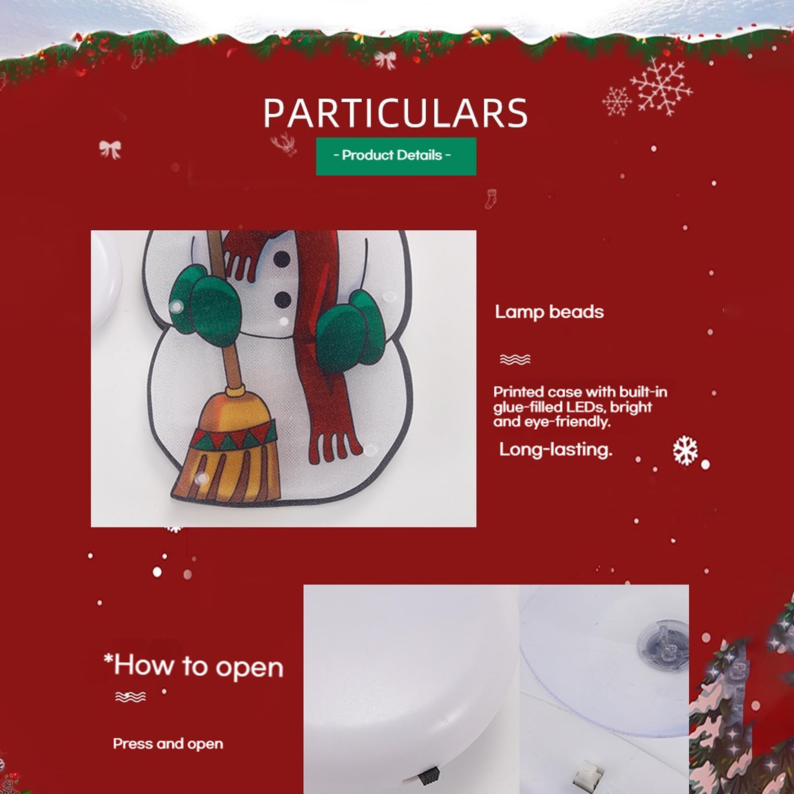 3/6-Teiliges Weihnachtsfenster-Hängelichter, Fenster Lichter Weihnachten Mit Saugnäpfe, Weihnachtsfenster Beleuchtung Für Weihnachten Deko, Balkon, Party, Hochzeit (3PCS-4(BIG))