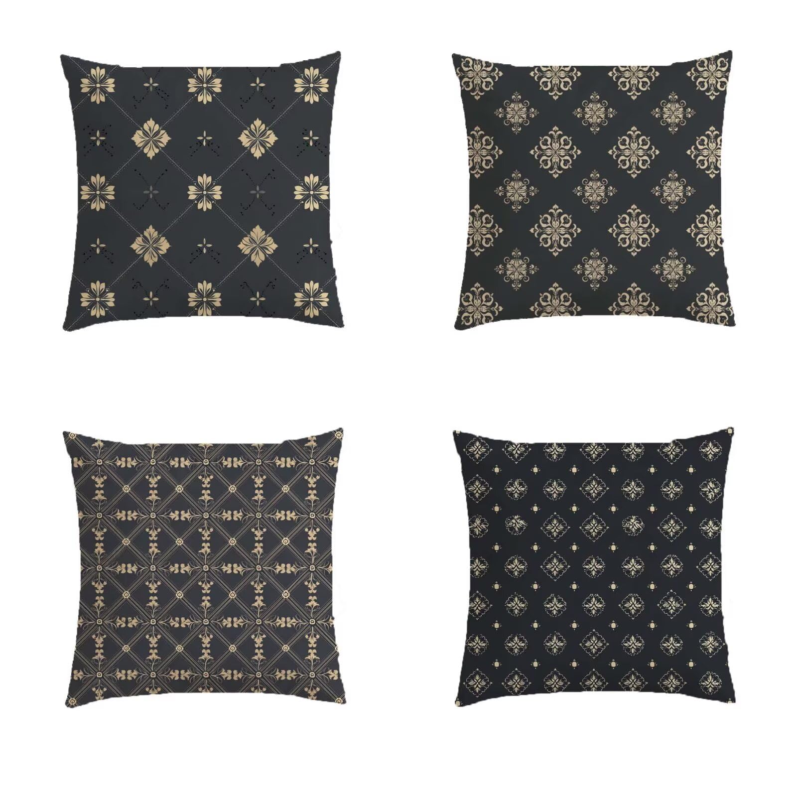 Housses de coussin avec fermeture éclair invisible géométriques pour lin