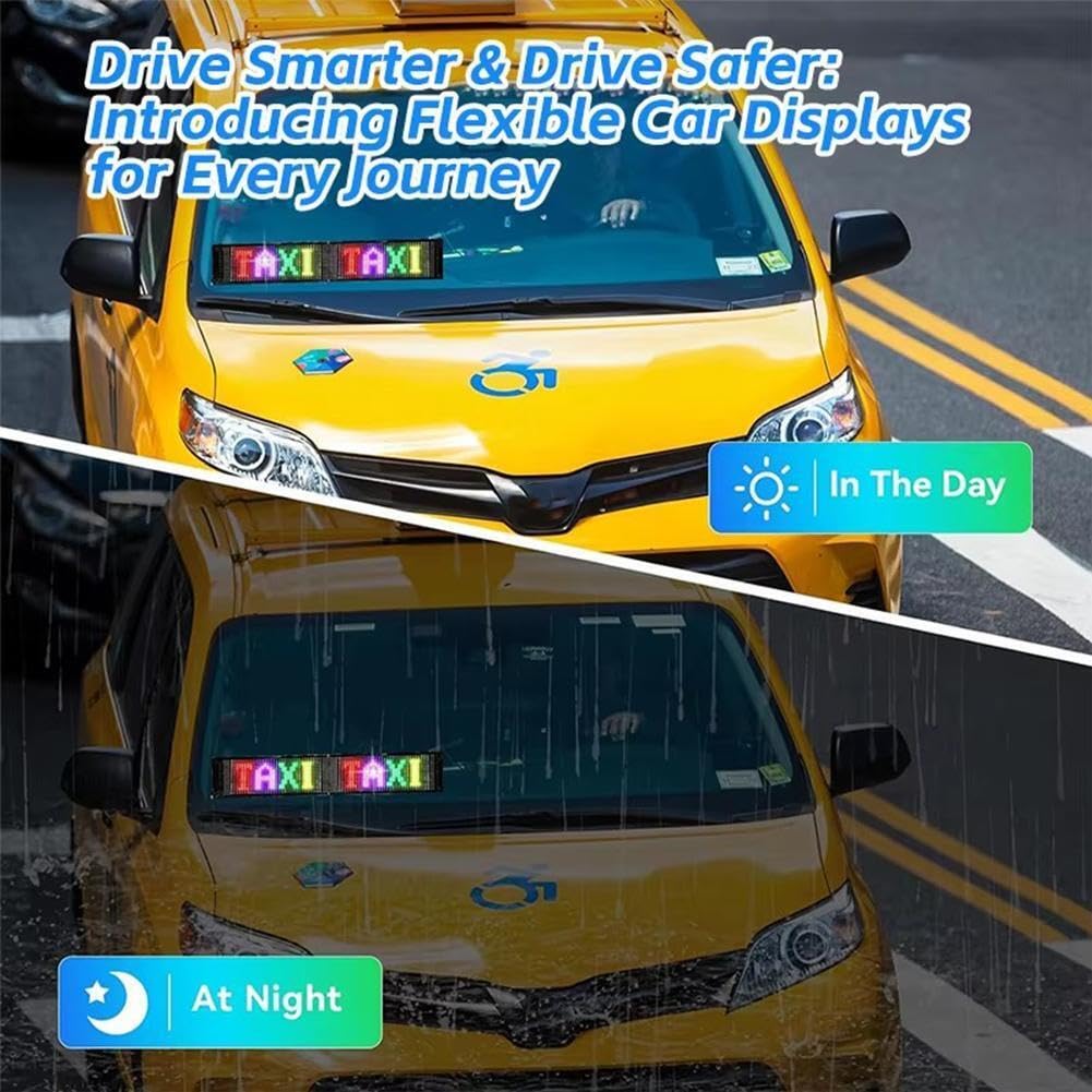 OrangeClub Bunte Augenlampe Soft Screen für Autofenster DIY Car Dynamic Smart Colorful Eye Lamp LED Eyes (120 * 595mm)