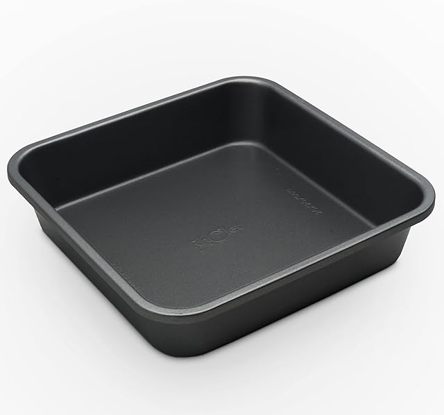 RHOLET 20cm Square Baking Tin for Cake 2 Inch Deep Brownie Tin  8x8 Inch Cake pan Non-Stick Carbon Steel with 0.5 mm Thickness for Brownies, Cupcakes, Christmas Casserole, Mac n Cheese