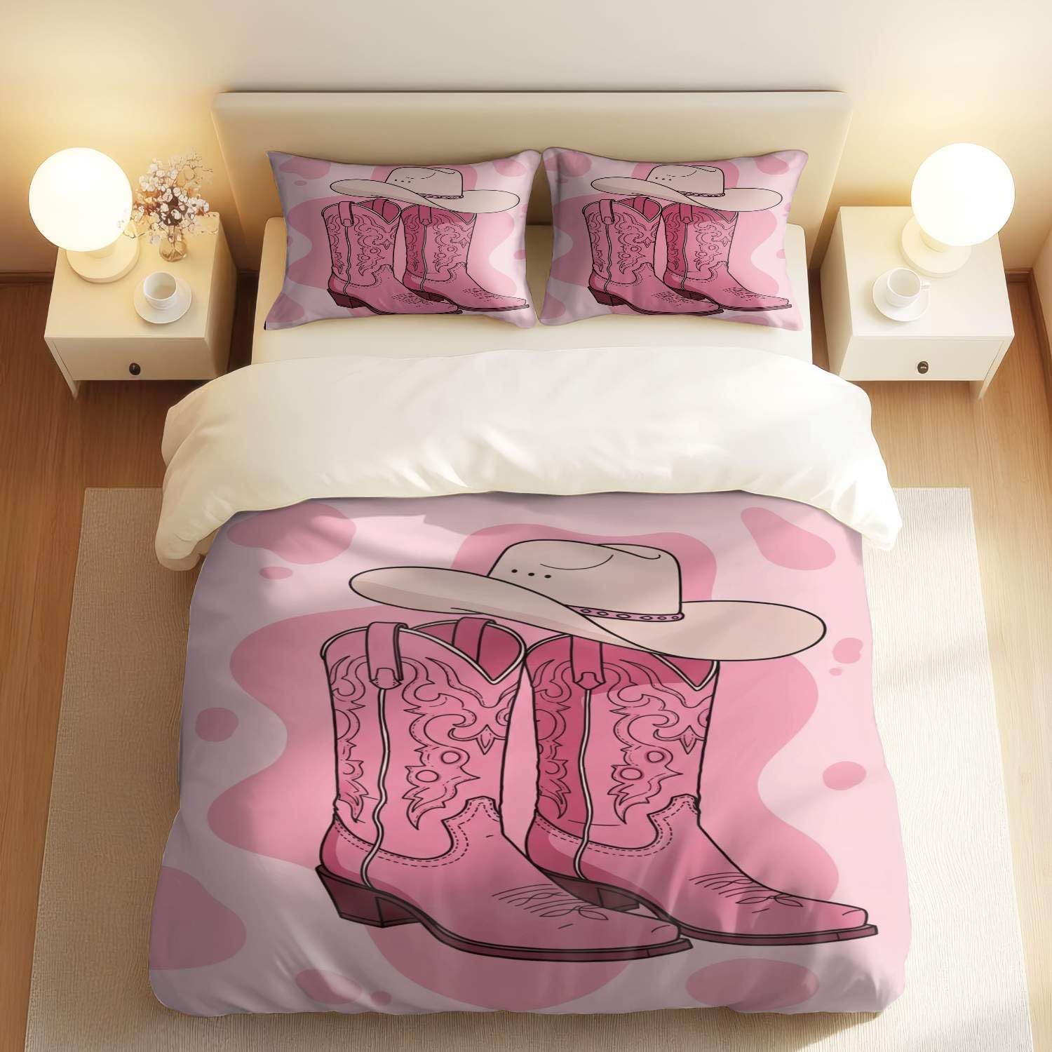 Housse de couette cowboy et deux taies d'oreiller, le cadeau de lit parfait