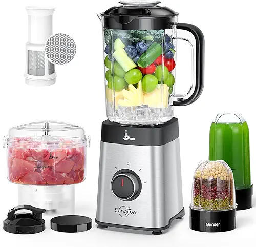 Sangcon Blenders and Food Processor Combo for Kitchen, 5 in