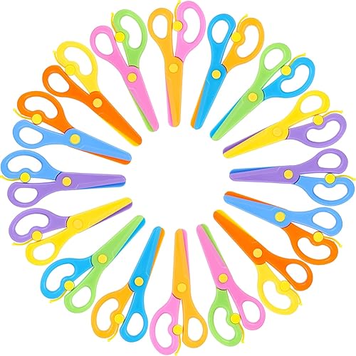 Miniatura 1 de LovesTown Tijeras de entrenamiento preescolar, tijeras de aprendizaje de seguridad para niños de plástico, tijeras de seguridad preescolar, tijeras