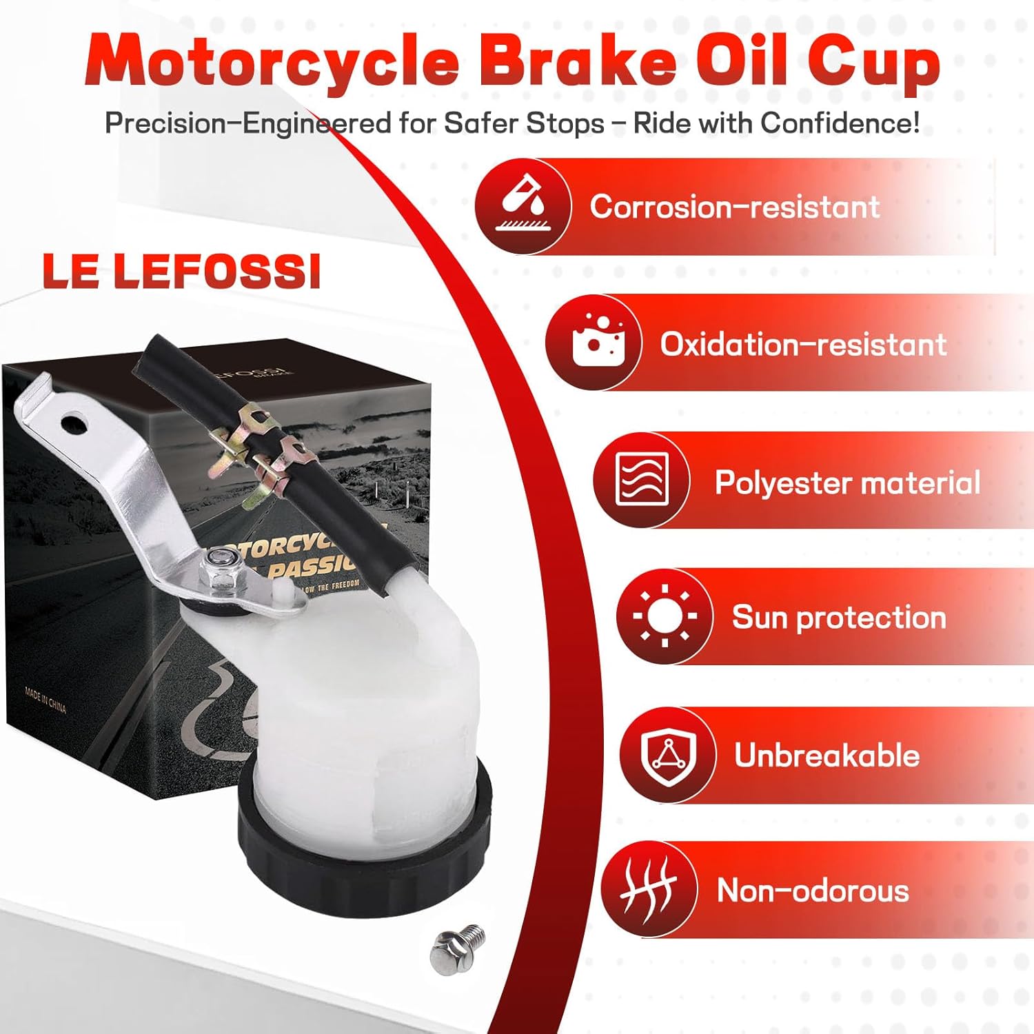 Motorcycle Front Brake Master Cylinder Brake Pump Tank Oil Cup Fluid Bottle Reservoir w/Bracket Compatible with Honda CBR600RR CBR 600 2007-2018 CBR1000RR CBR 1000 2004-2018