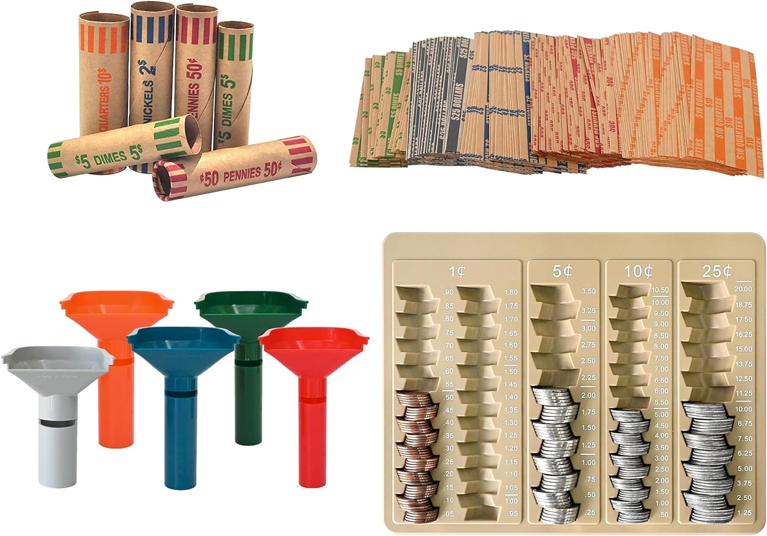 L LIKED Bundle 4 Items 1PCS Brown Coin Tray, 325