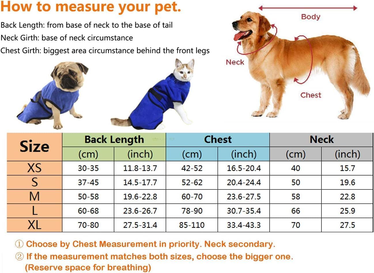 ソフト犬用バスローブ 調節可能な首輪とウエストベルト付き マイクロファイバー猫タオル 速乾性 超吸収性 ペットコートローブ 子犬用