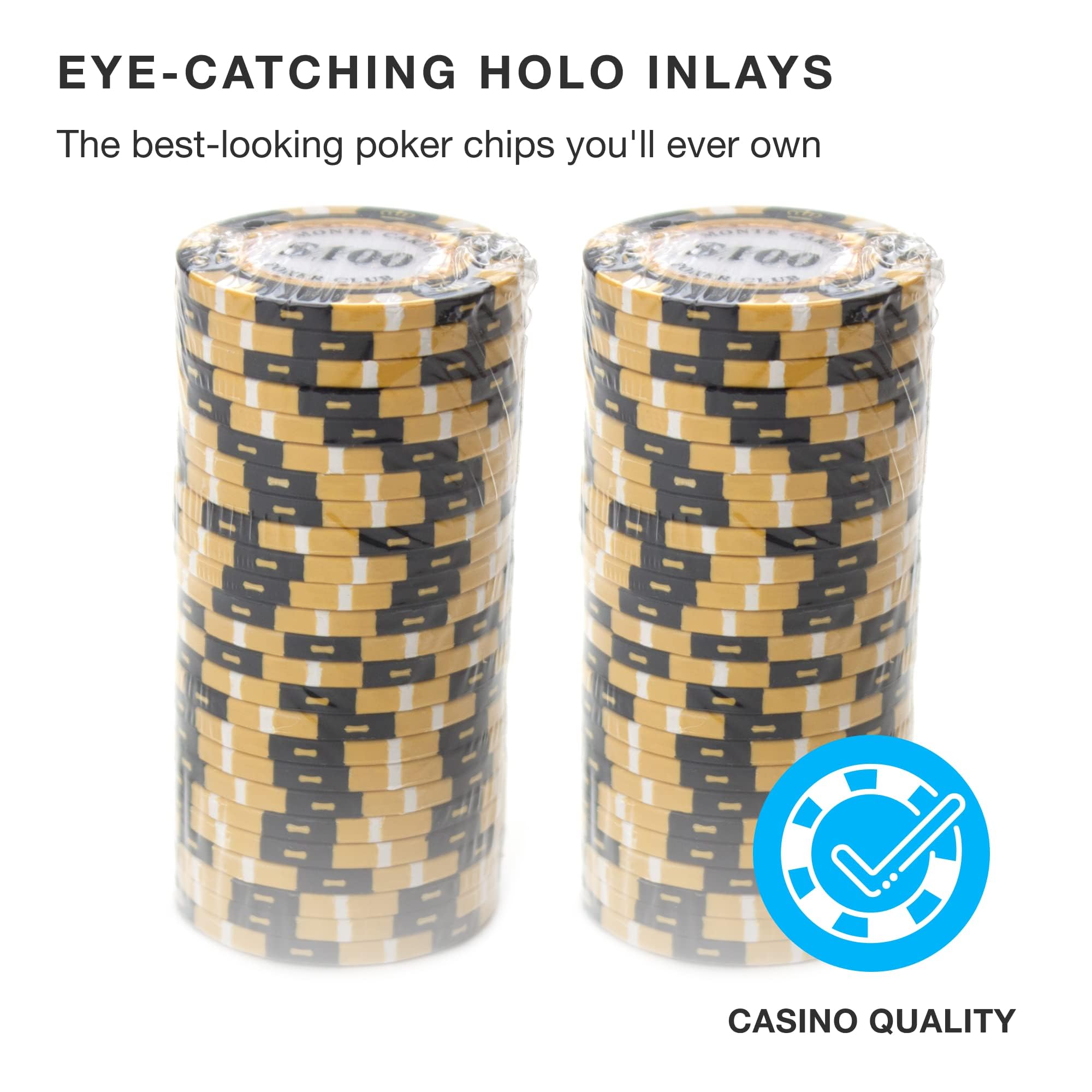 Brybelly Monte Carlo Premium Poker Chips Heavyweight 14 Gram Clay Composite – Confezione da 50