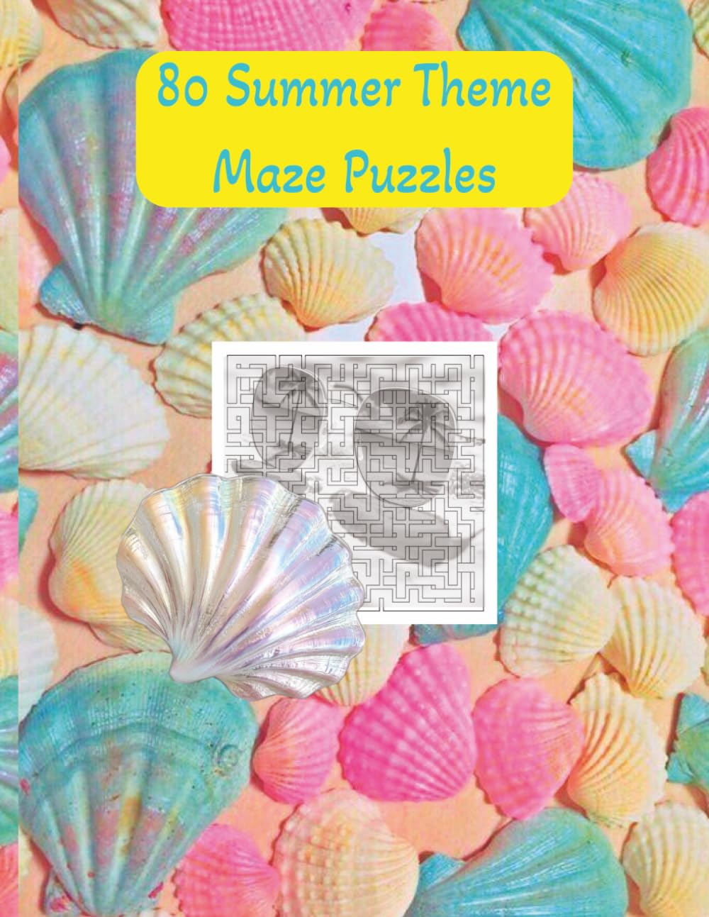80 Summer Theme Maze Puzzles: 8.5x11 inches. 80 puzzle pages each with a summer image background.