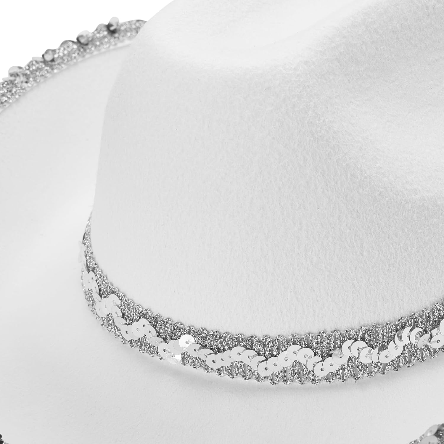 Western Cowboy Hat and Bandana Set Wide Brim with Sequins Cowgirl Hats & Tassel Scarf for Cosplay Party Dress Up - Image 4
