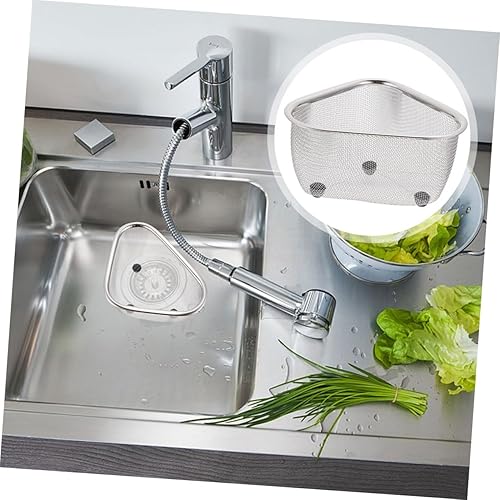 Miniatura 4 de Cesta de drenaje triangular para fregadero, filtro de fregadero, colador de fregadero, estante de secado para fregadero de esquina, soporte de