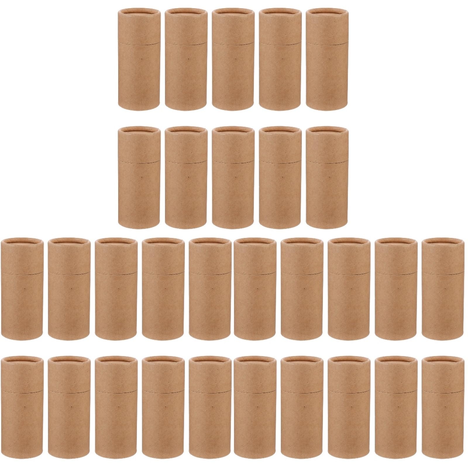 HEMOTON 30 Stück 100 ml Kraftpapier-Tuben mit Deckel, Karton-Boxen, ätherische Öle, Geschenkverpackung, Tee-Aufbewahrungsboxen, Kraftpapier-Behälter für Bastelarbeiten, Bleistifte, Kaffee, Kosmetik