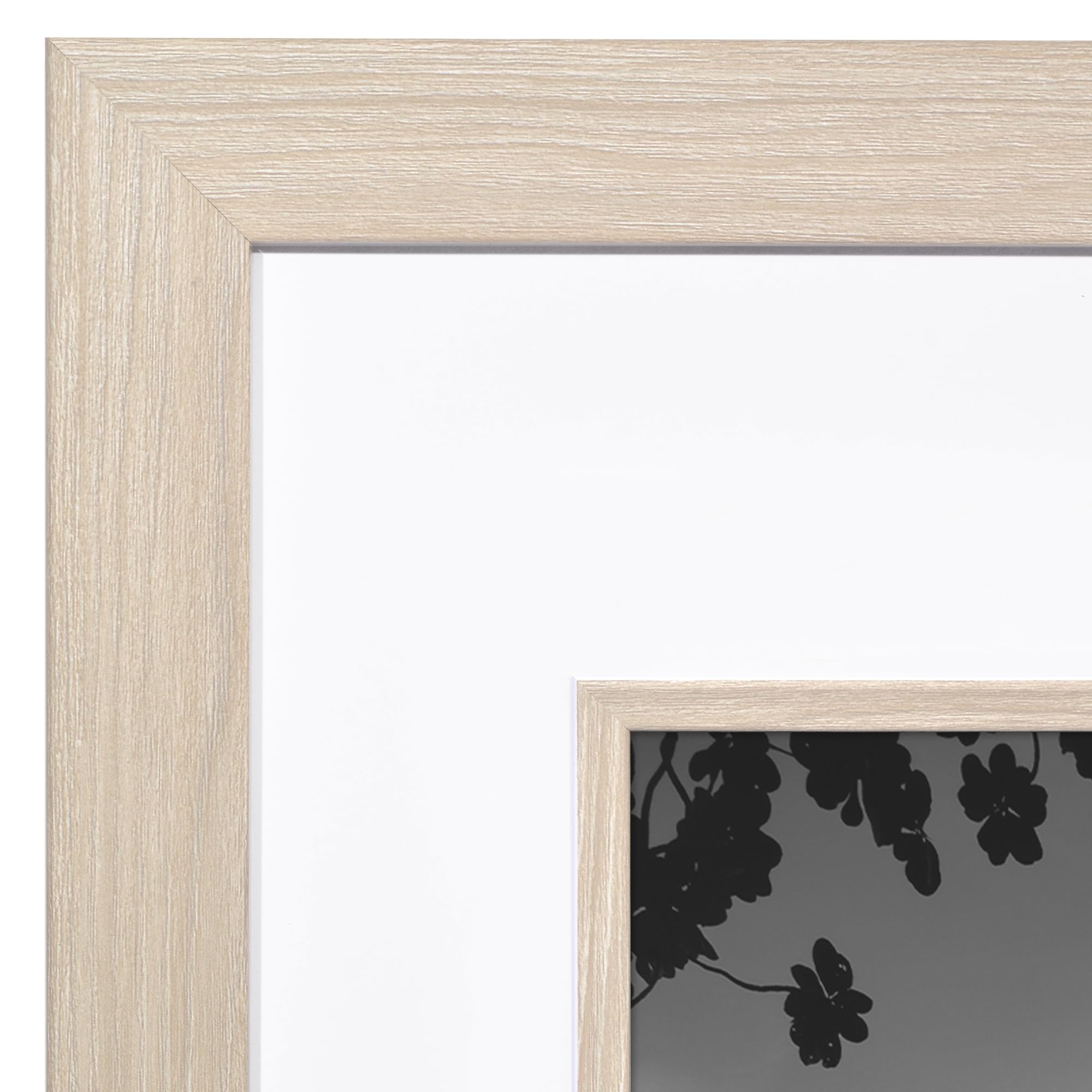 Americanflat Portarretratos de 16 x 20 pulgadas con acento interior decorativo, muestra fotos de 11 x 14 pulgadas con paspartú o de 16 x 20 pulgadas sin – Colección Veranda – Marco de madera flotante