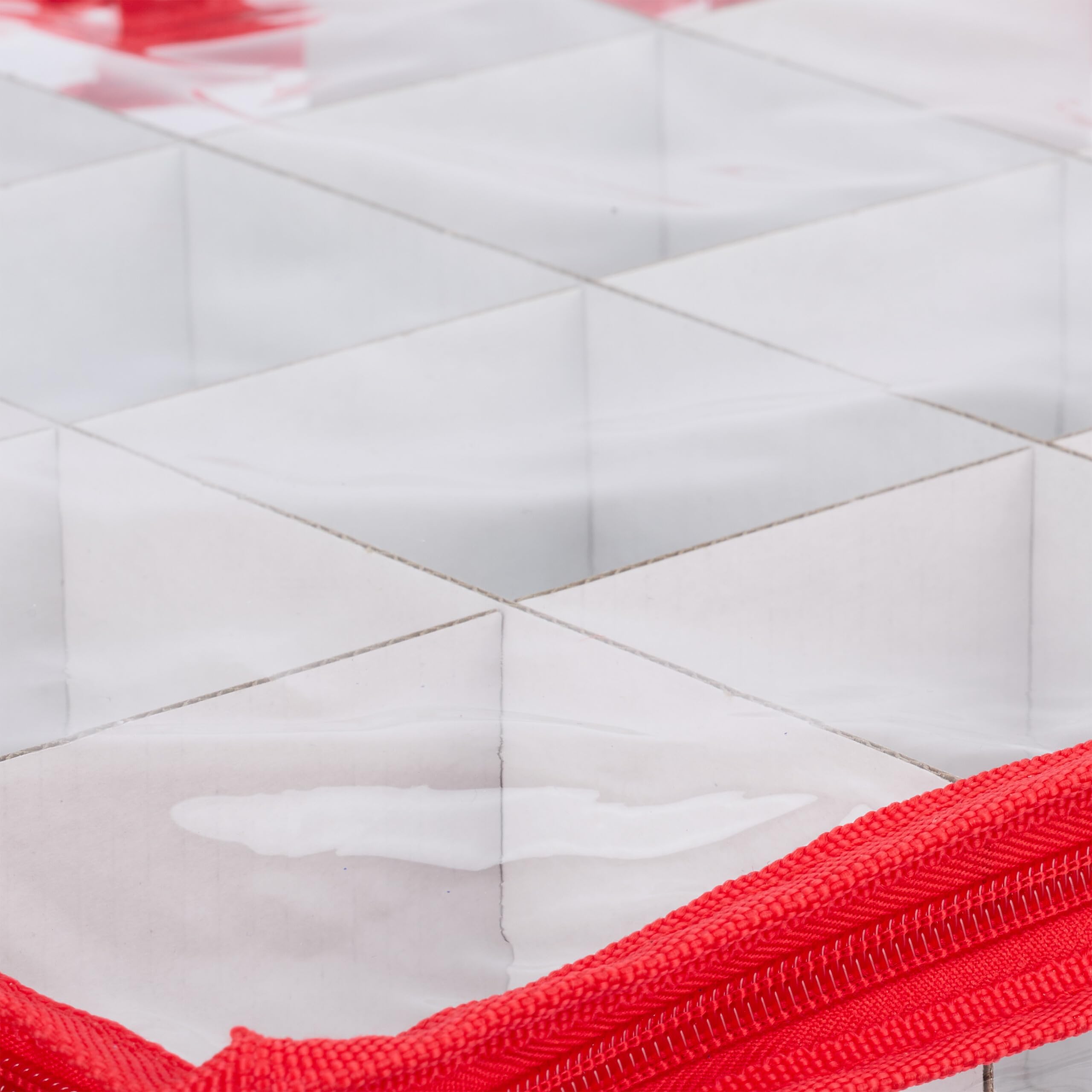 Relaxdays Scatola per Palline di Natale, Set 3 Porta Palle Natalizie a 32 Scomparti, HLP: 16x32x32 cm, Trasparente Rosso