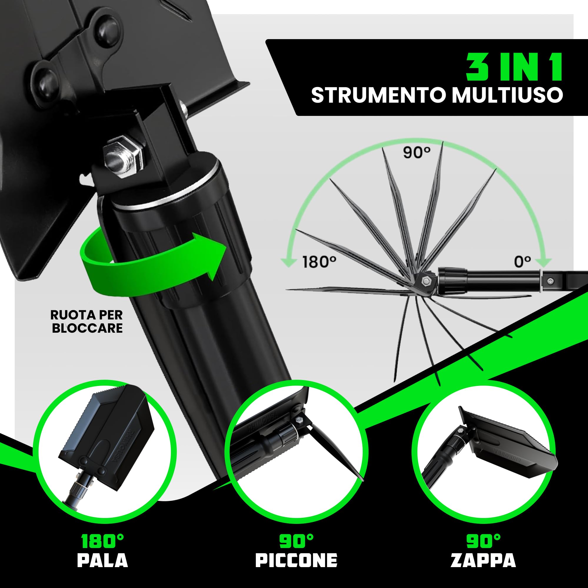 RHINO USA Pala di sopravvivenza pieghevole