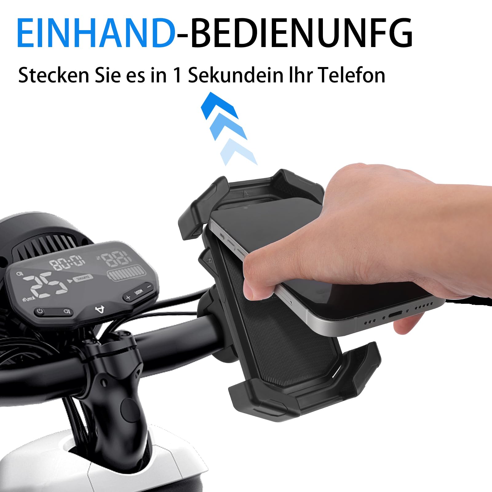 Uchwyt Na Telefon Rowerowy Motocyklowy Z Obrotową Głowicą, Łatwa Instalacja, Kompatybilny Z Większością Smartfonów O Przekątnej Od 4 Do 7 Cali, Stabilny I Wytrzymały, Idealny Nierównych