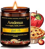 Aredenua Apple Pie Scented Soy Candle - Warm Cinnamon Baked Apple Aroma for Christmas Winter Home Decor & Holiday Gifts