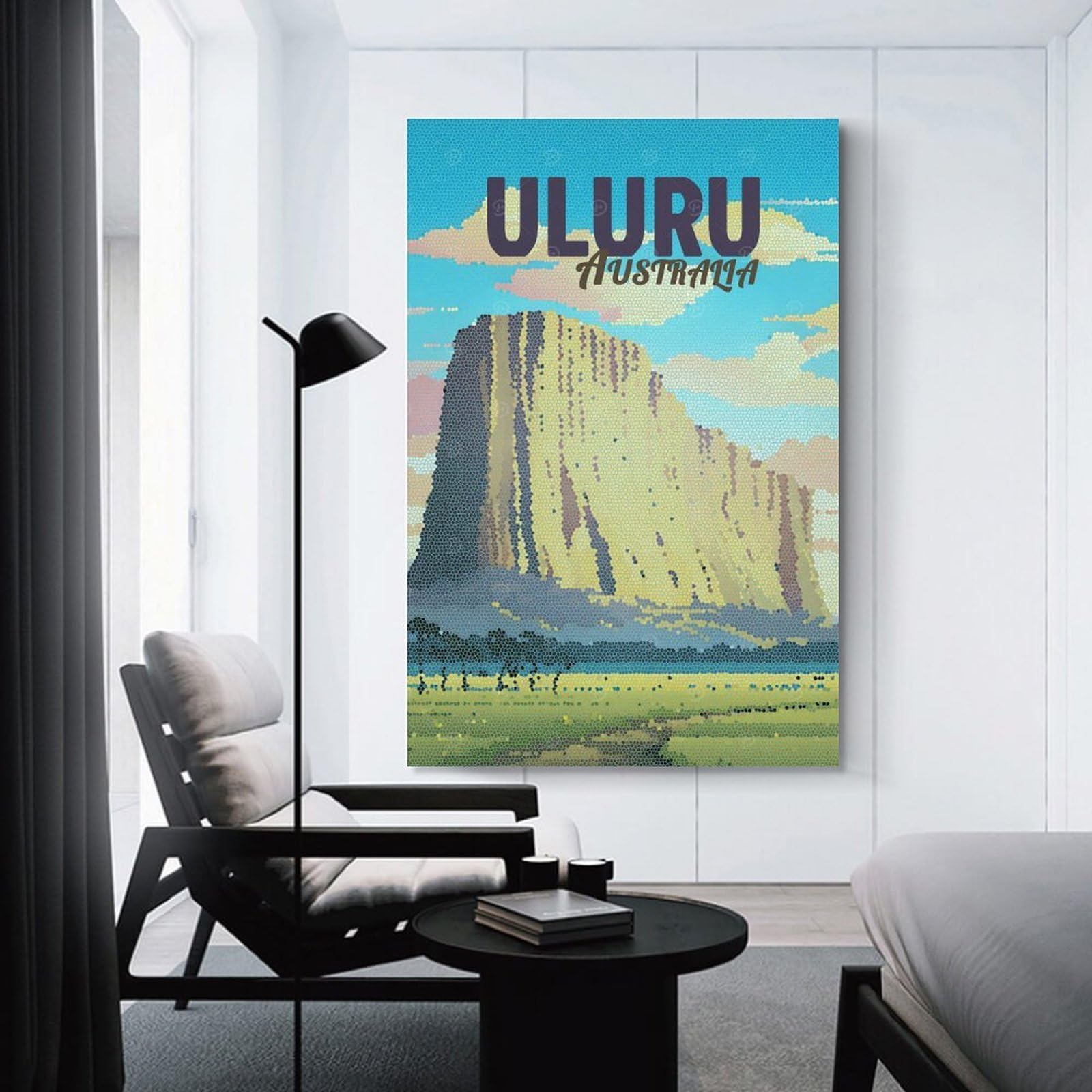 Junmoney Uluru Australia Travel Room Decor Wall Art, 20x30inch(50x75cm), for Entrance Walls, Hall Decor Or Foyers, A Neat Decor Update for Hallways