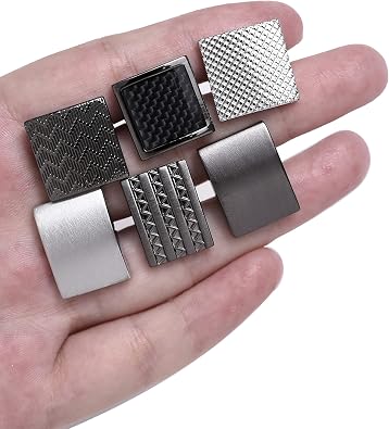 6 Pairs Cufflinks Classic Striped Disc Square Spherical Knot CZ Rectangle Cylindrical Cufflinks Set for Men